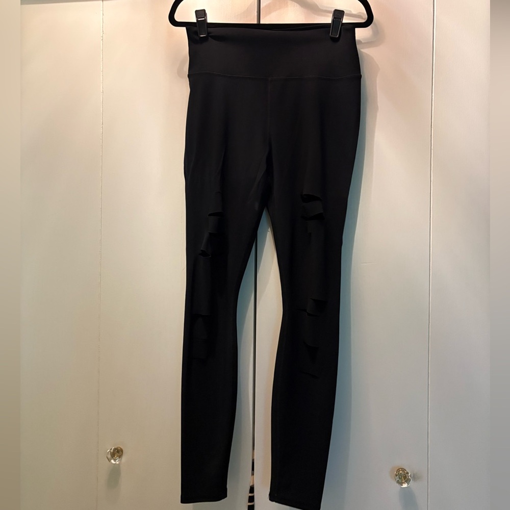 Alo Black High-Waisted Leggings with Cut-Outs